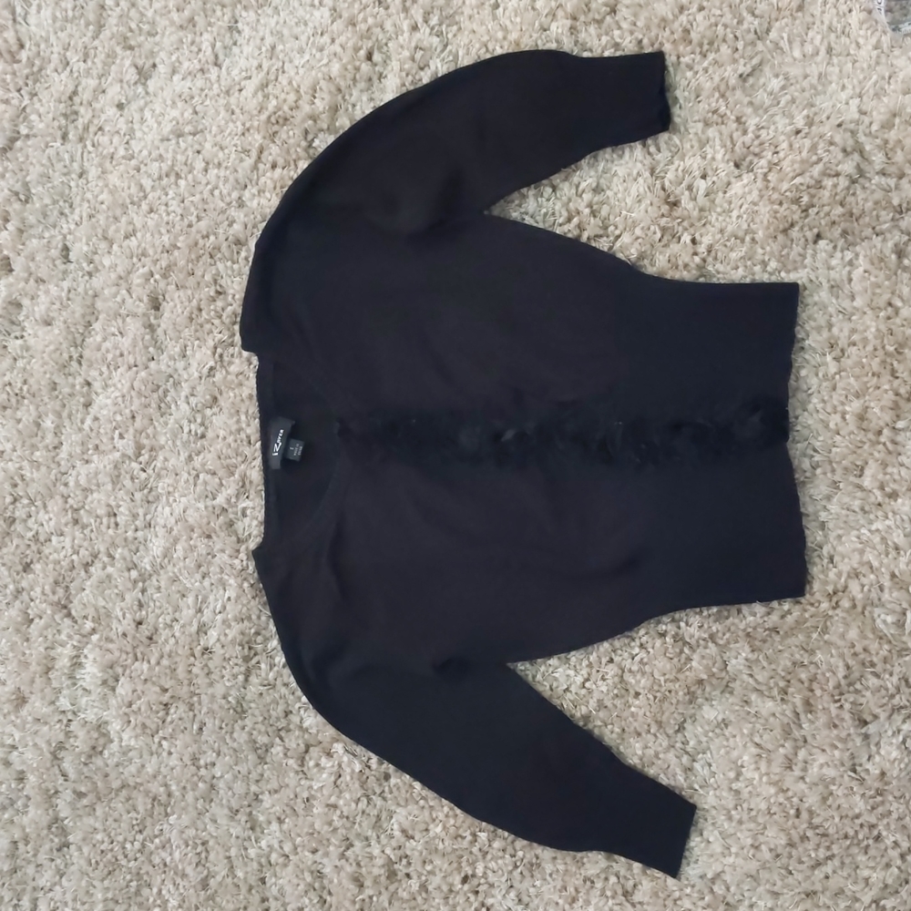 Black cardigan sweater